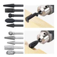 Steel Round Shank Electric Grinding Head Rotary Rasp File Drill Bit Wood Carving Polished Craft Rasp Woodworking Hand Tools