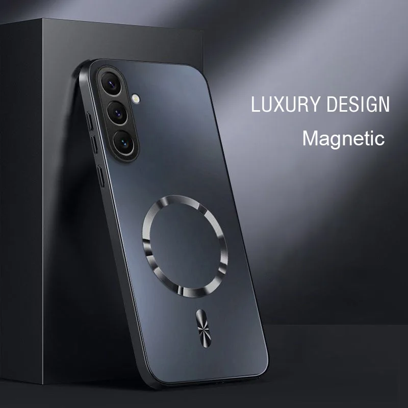 AG Magnetische Matte Silikonhülle für Samsung A14 A15 A16 A17 A34 A35 A36 A54 A55 A56 A37 A57 Stoßfeste Harte PC-Schutzhülle