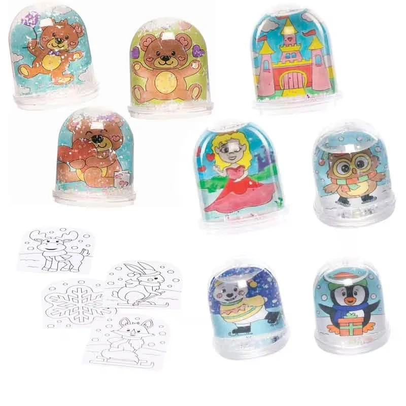 Marco de fotos de globo de nieve, kit de globo de nieve de Navidad, haz tu propio muñeco de nieve, etc., kit de manualidades de decoraciones navideñas DIY, manualidades