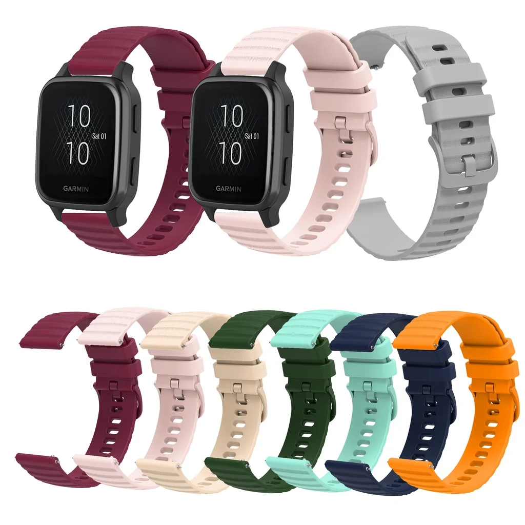 Silicone Strap For Garmin forerunner Venu Sq 2 /venu2 plus 245 245M 645 645M Vivoactive 3 Music Wave Pattern Bracelet Band