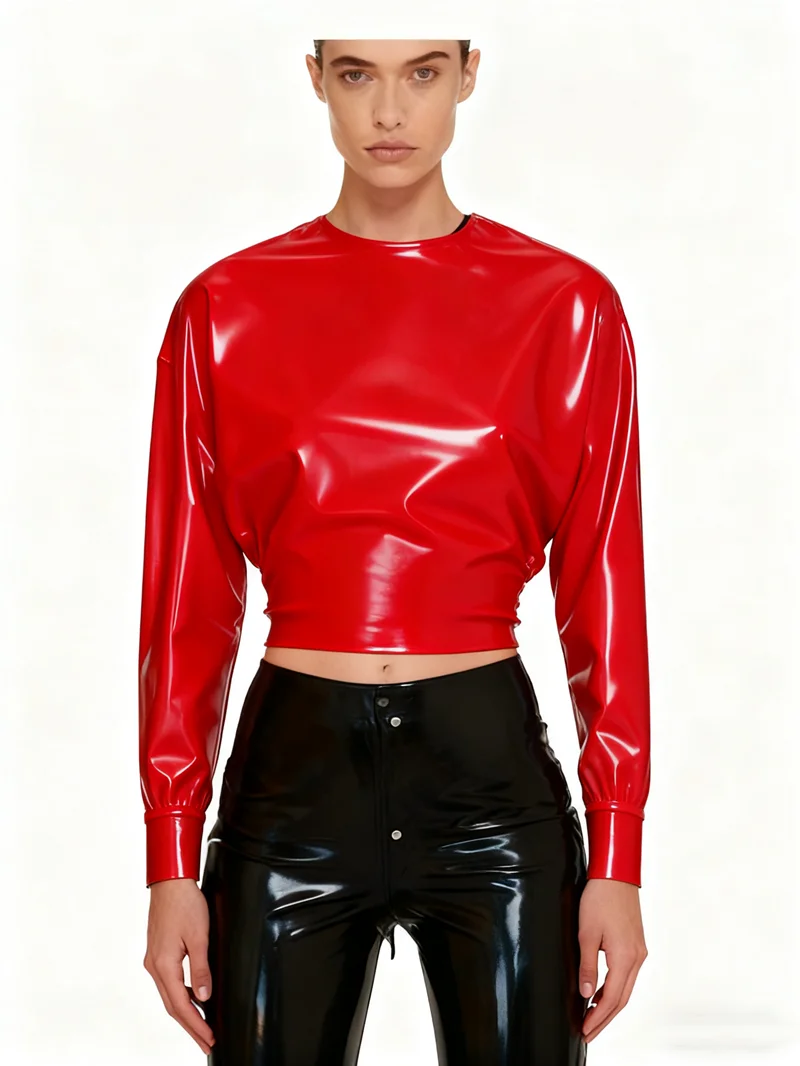 

Gummi Catsuit Latex Cosplay Rubber Club Bodysuit Overall Kostüm 0,4mm S-XXL Halloween Costume Party Jacket and trousers