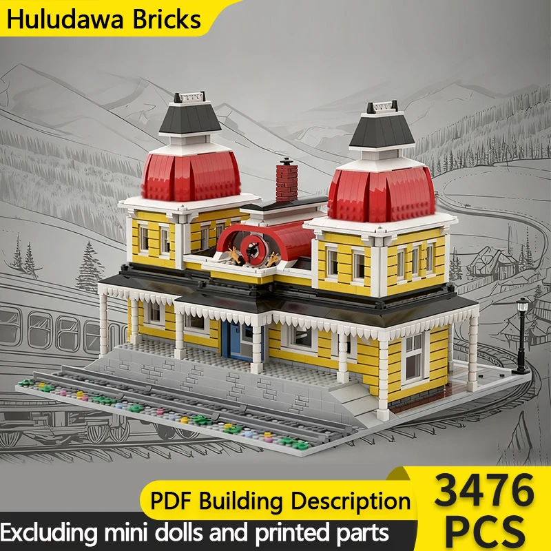 

Модель City Street View MOC, строительные кирпичи, деревня, центральная станция, модульная технология, детские праздничные подарки, сборные игрушки, костюм