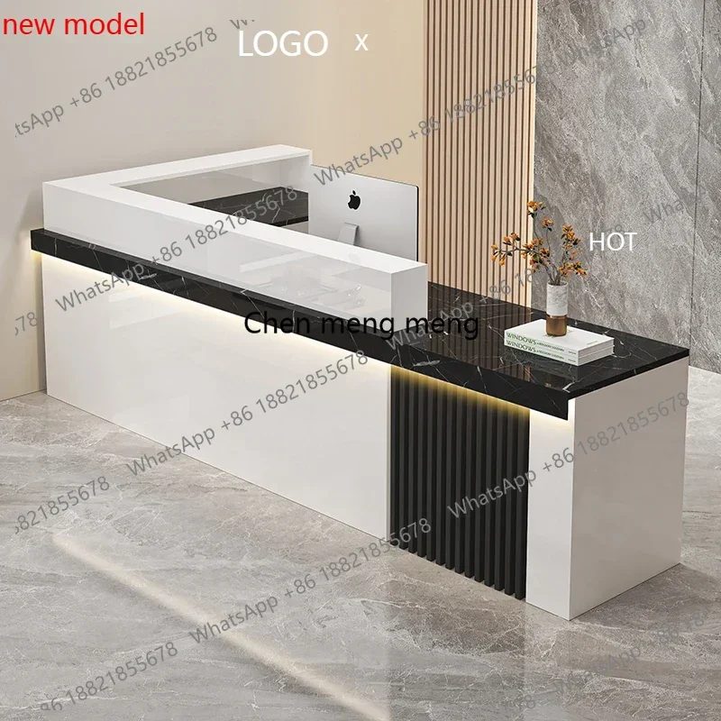 

Современные простые стойки ресепшн в скандинавском кремовом стиле, кассовые столы из массива дерева, мебель для магазинов и салонов красоты FX