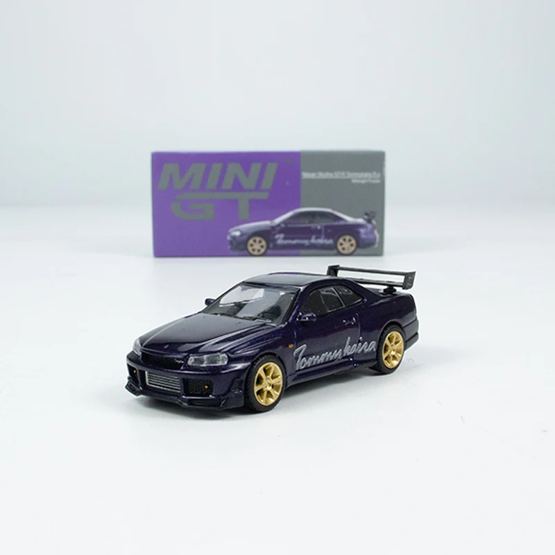 

MINI GT 1:64 модель автомобиля Skyline GT-R (R34) tommykработы R-z #616 RHD темно-фиолетовый