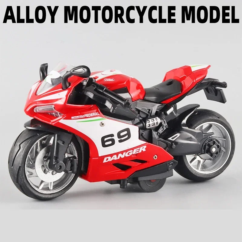 Pocket Toy Alloy Motorcycle Model Miniature Diecast Racing Off-Road Motorcycle Simulation Car Toy Street Motorcycle Model Gift