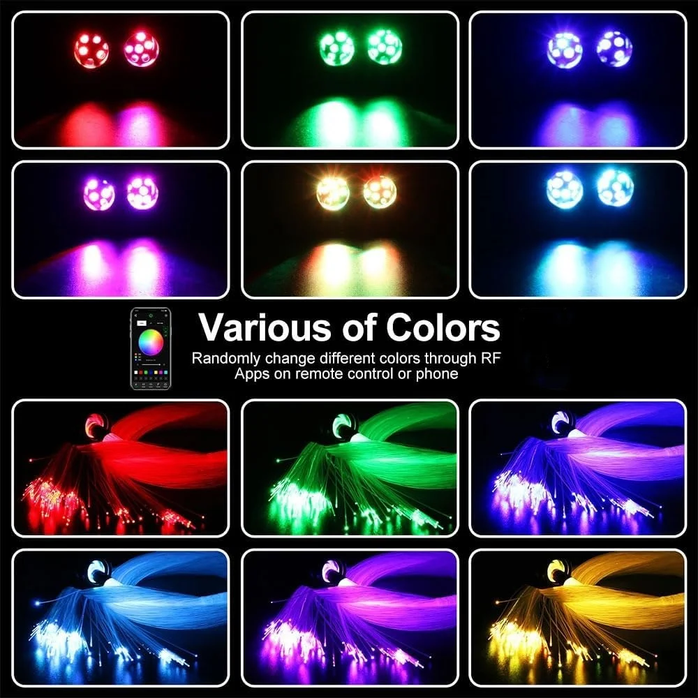 Dual ports RGBW 12V Car Ceiling Fiber Optic Led Source Starry Star DIY &Shooting Meteor light App+Sound Remote control Starlight
