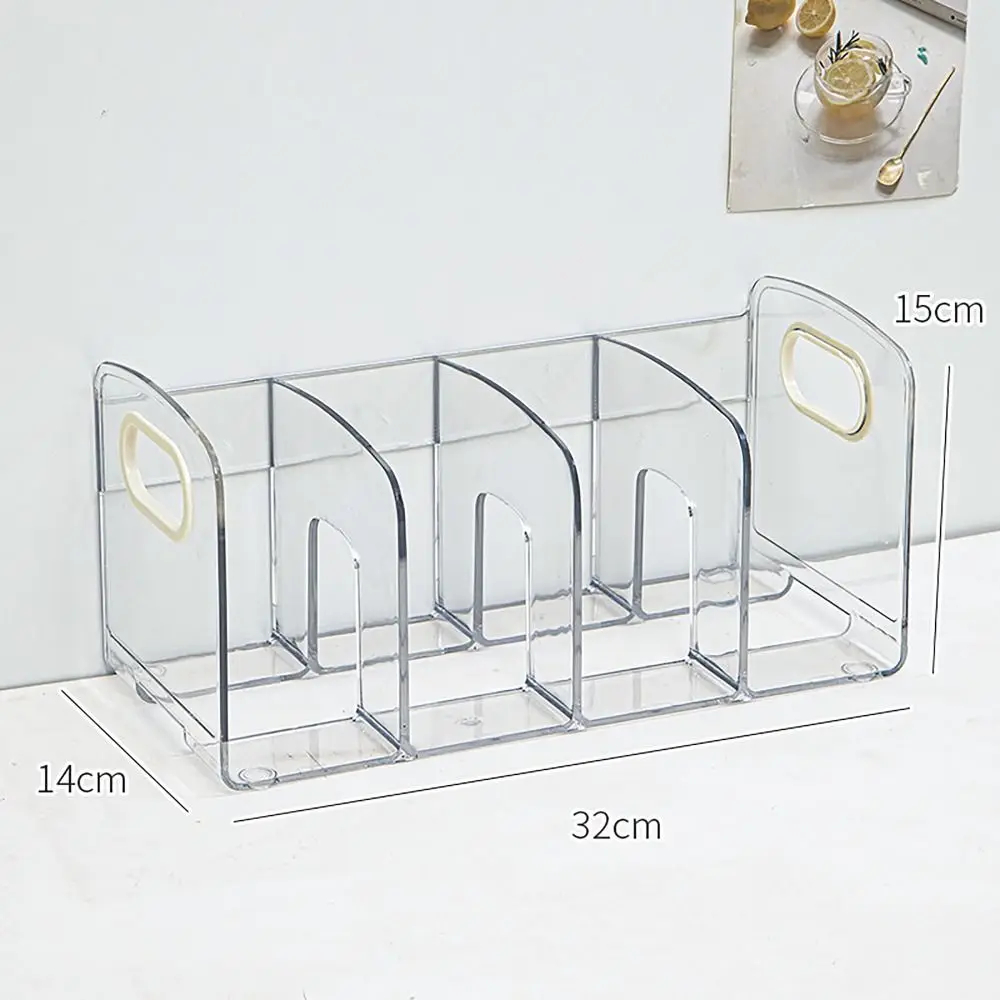 Imagem -06 - Clear Acrylic Desk Organizer com Alça Desktop Sorting Rack Dividido Book Stand Conveniente Estudante