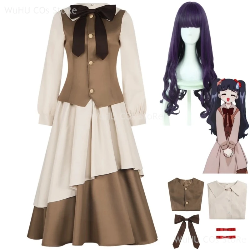 Anime Magic Card Captor Cardcaptor Sakura Tomoyo Daidoji Cosplay Costume Coffee Color Dress Vest Wig Woman Cute Halloween Suit