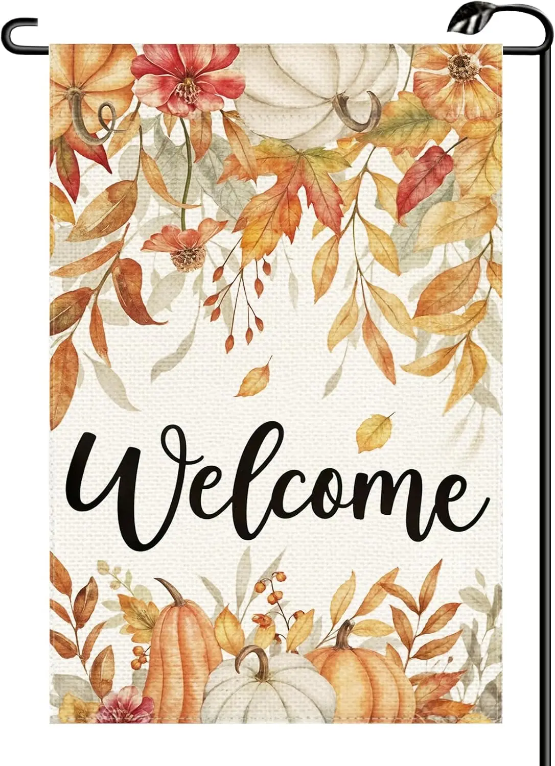 Fall Floral Garden Flag 12x18 Inch Vertical Double Sided Seasonal Autumn Thanksgiving Flowers Pumpkin Welcome Small Flags Fa SSL