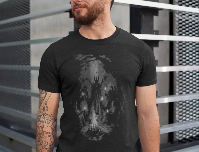 

Dark Ritual TShirt, Demonic Cult Ritual Shirt, Lich King Tee