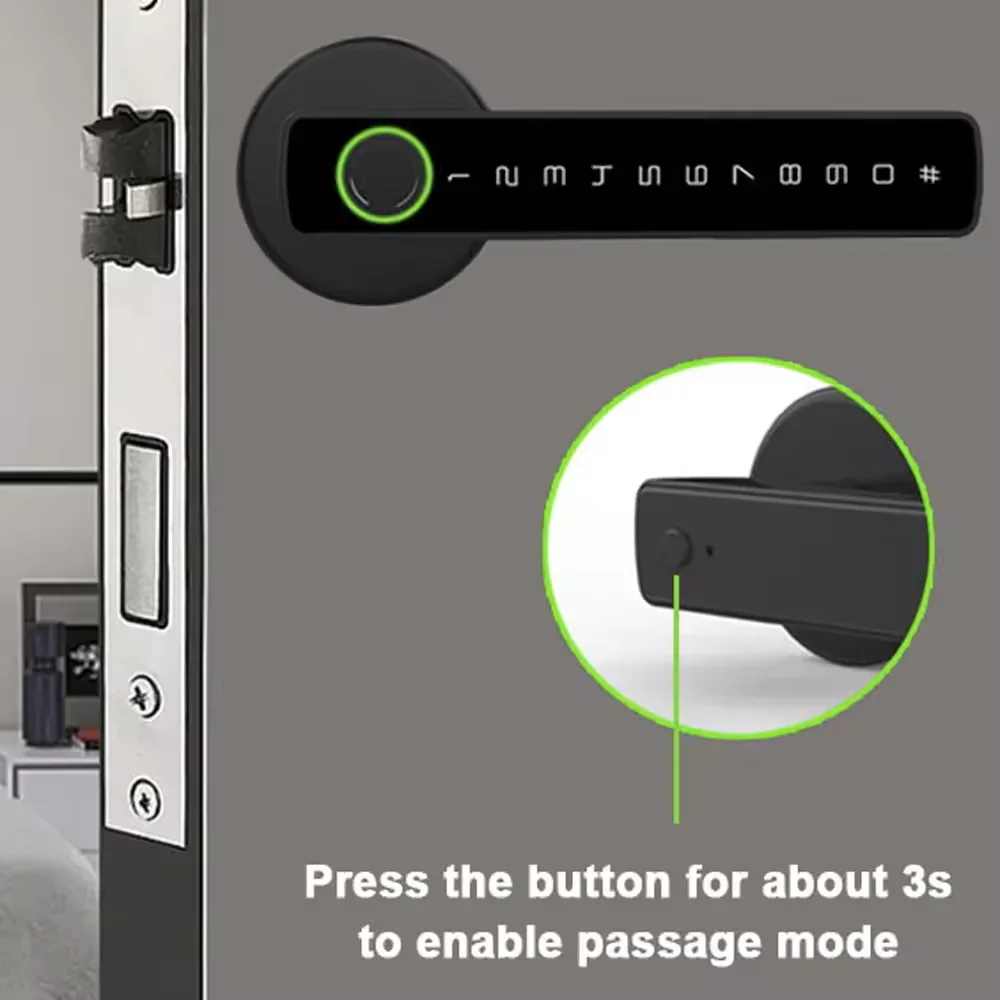 Smartier تصميم جديد Tuya Ble التحكم عن بعد قفل إلكتروني للباب الذكي بصمة مقبض الباب قفل رقمي بدون مفتاح