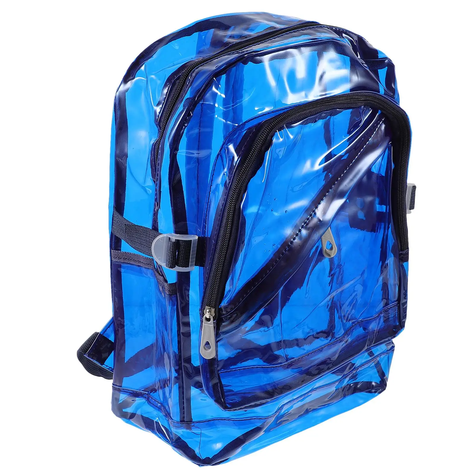 

Transparent Backpack Large Capacity Comfortable Straps Smooth Zipper School Kids Beach Trip Stylish Transparent School Bag
