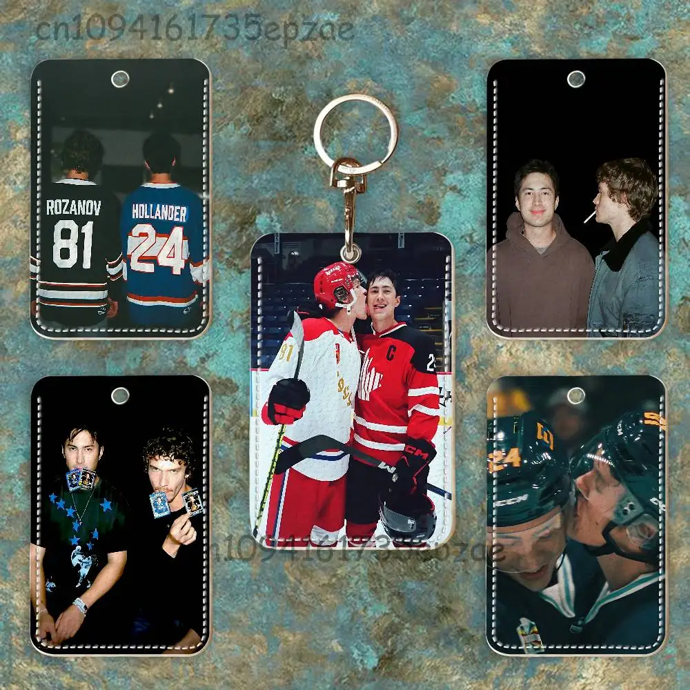 

H-Heated R-Rivalry Shane Ilya Rectangle Card Case Keychain Access Card Bag Key Tag Ring Leather Card Holder Key Ring Access