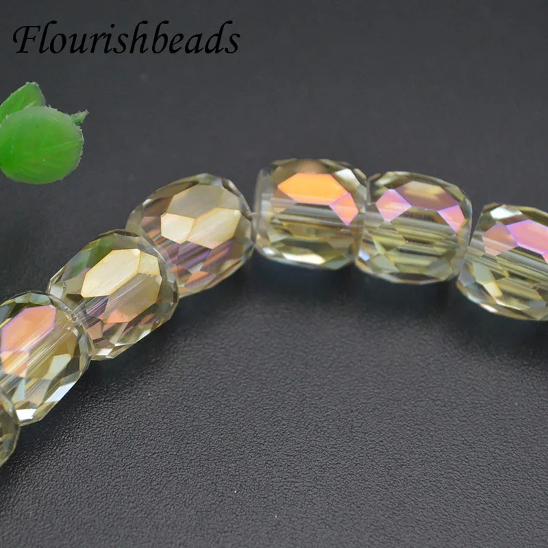 3 Strands 10x11mm Faceted Glass Cylindrical Tube Spacer Beads for Jewelry Making Diy Bracelet Necklace 50pcs Beads Per Strands