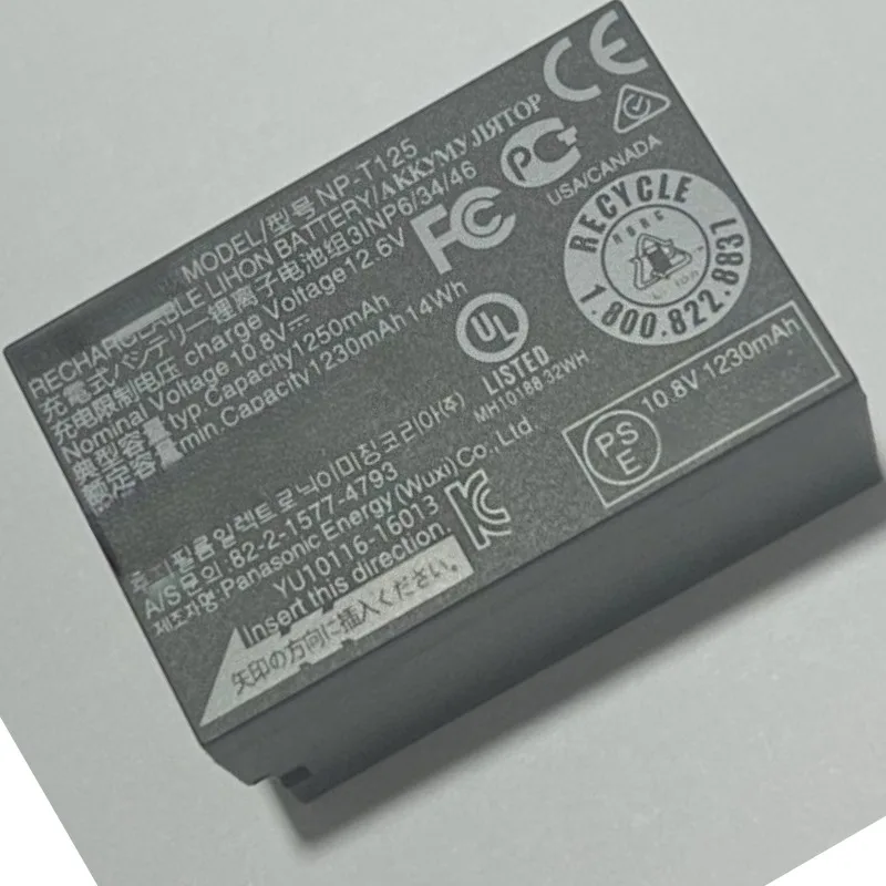 Bateria NP-T125 1230mAh para câmera digital Fujifilm GFX100 GFX100S GFX50S GFX50R GFX50S II X-T4 X-T3 X-H1 X-Pro3 X-T30 II