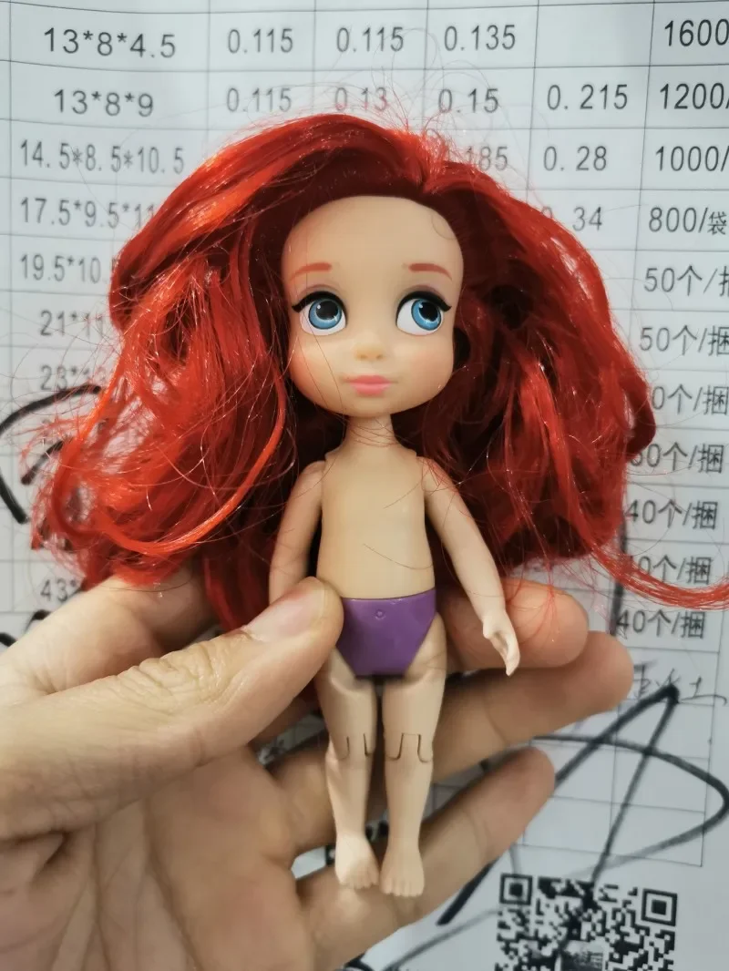 Boneca de menina acessórios mini 9.5cm moana princesa corpo diy leqimowan