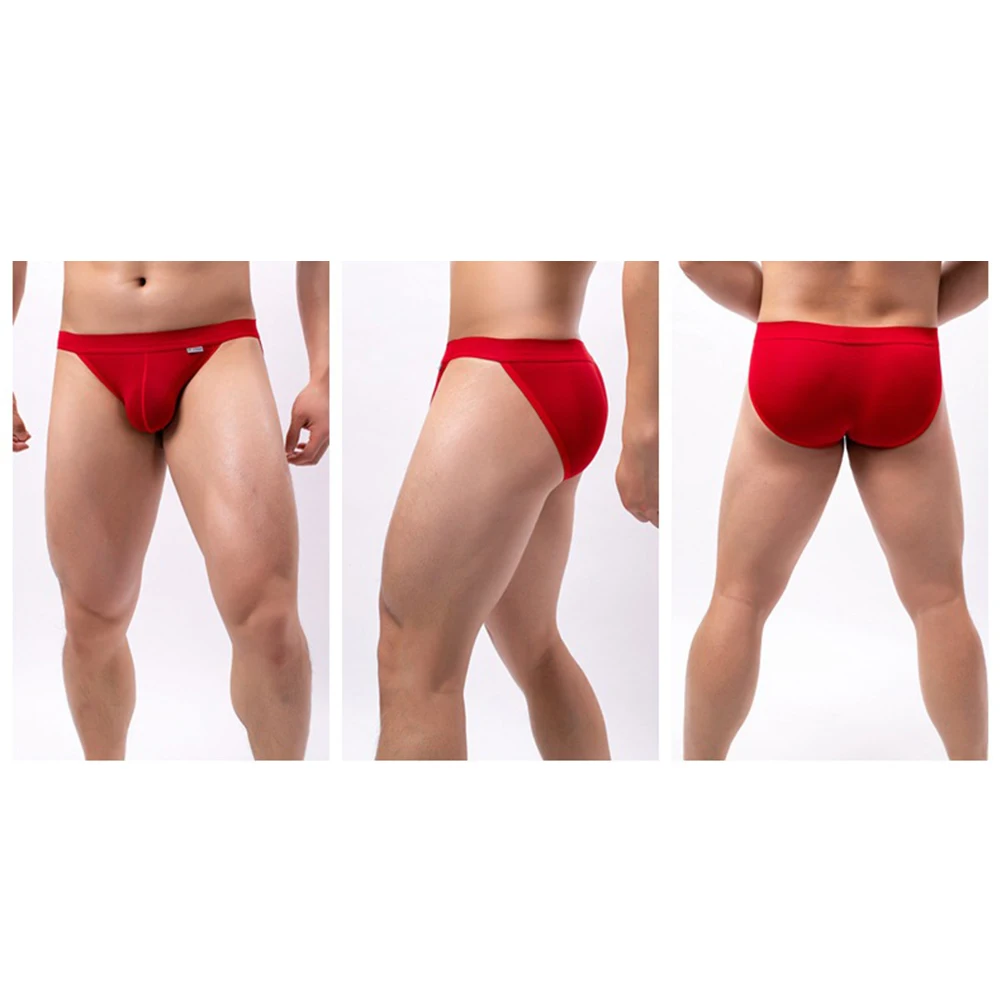 Breathable Men's Elastic Underpants with Low Waist Design and Penises Pouch Offering Comfort and Support for Daily Use