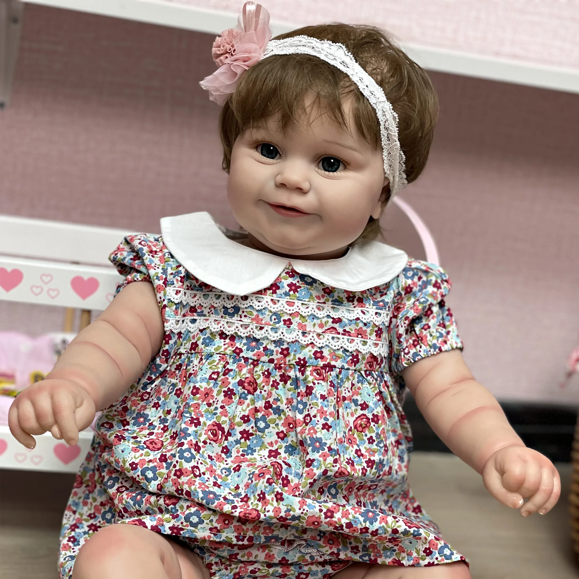 Reborn Bebe 24 Inch 3D Painted Bebe Newborn Doll Maddie Handmade Soft Vinyl Reborn Doll bonecas infantil meninas