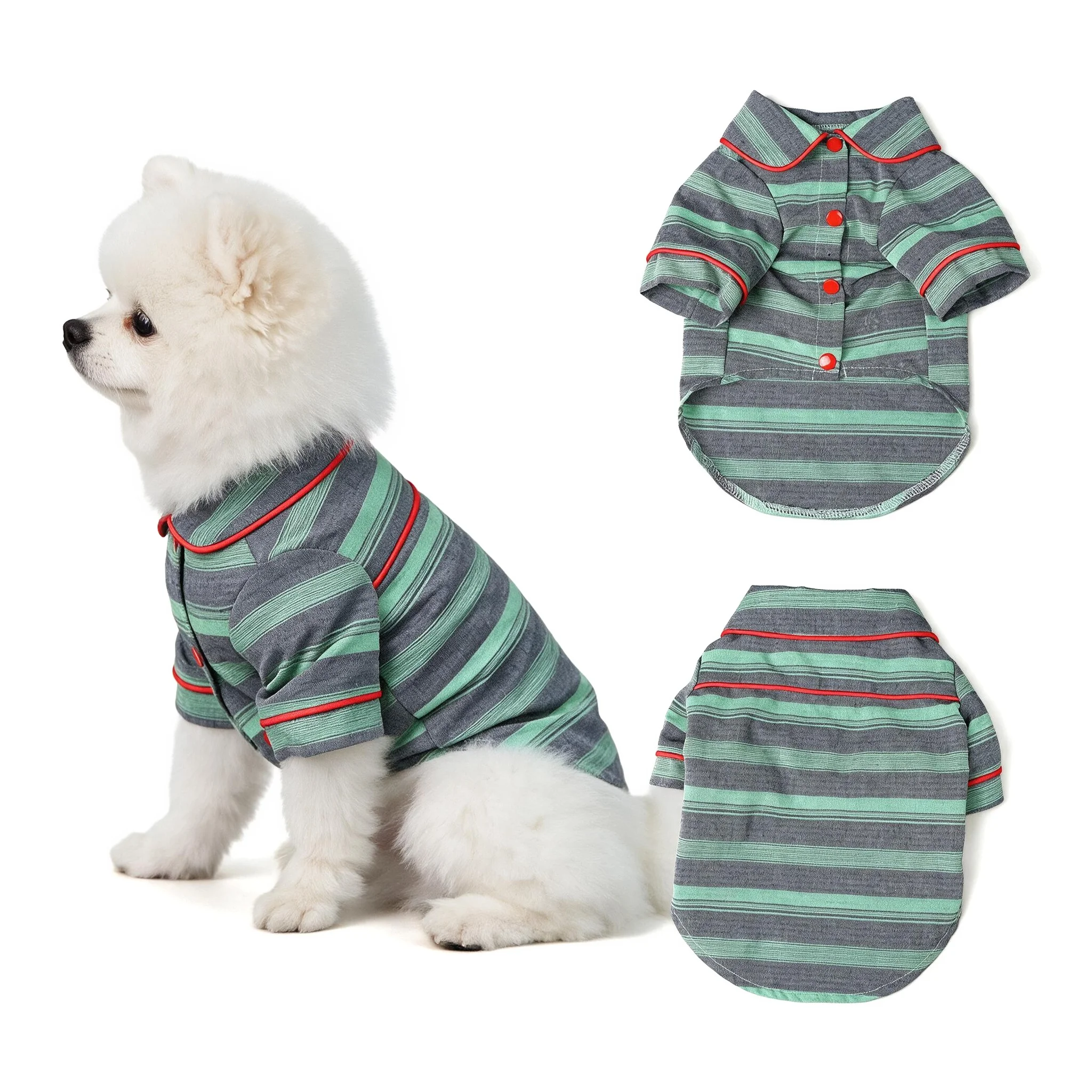 Dog Striped Pattern Shirts Soft and Comfortable Dog Shirt Pajamas Pets Clothes for Small Dogs Cats