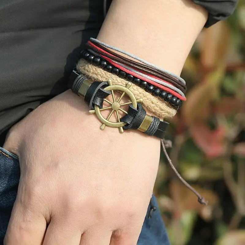 Outdoor Edc Punk Bohemian Hennep Touw Geweven Elastische Armband Ins Veelzijdige Armband Retro