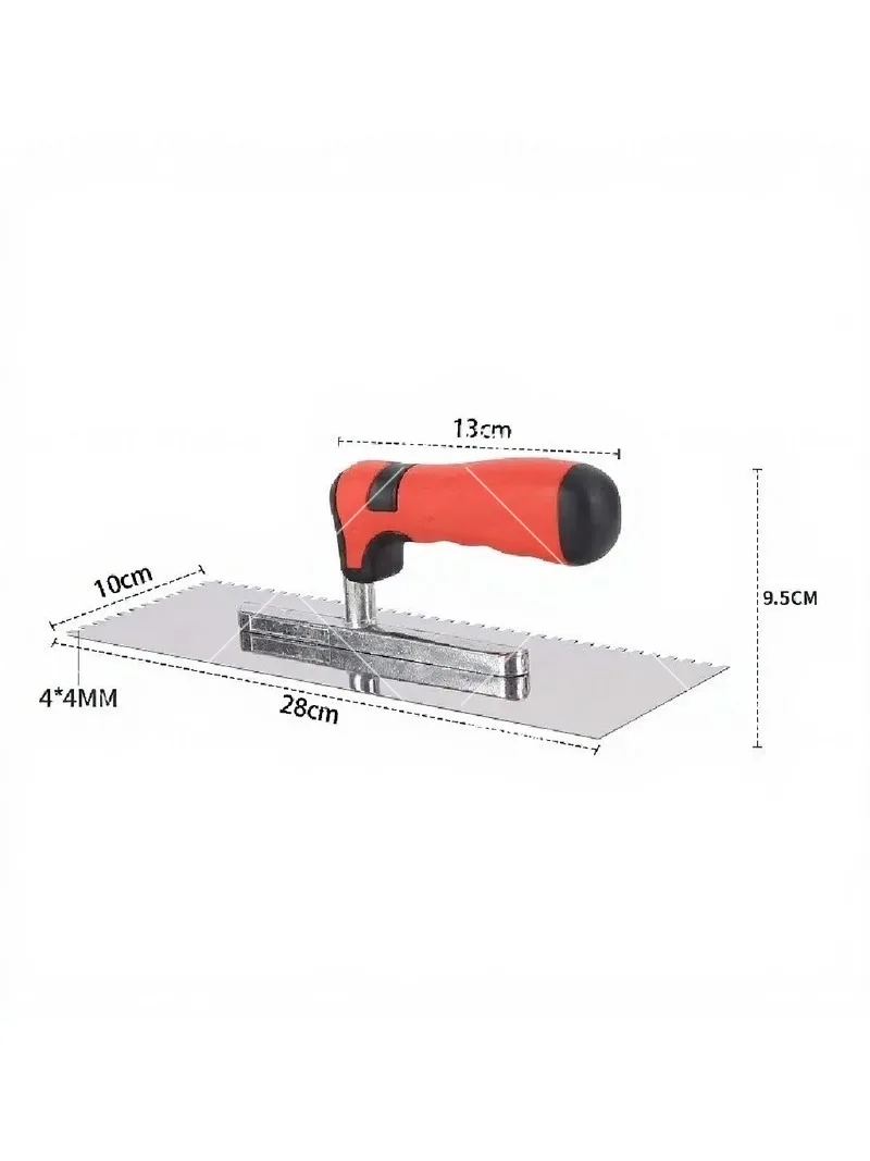 Stainless Steel Square Notched Trowel Masonry Hand Tool for Wall Floor Tiling Installation