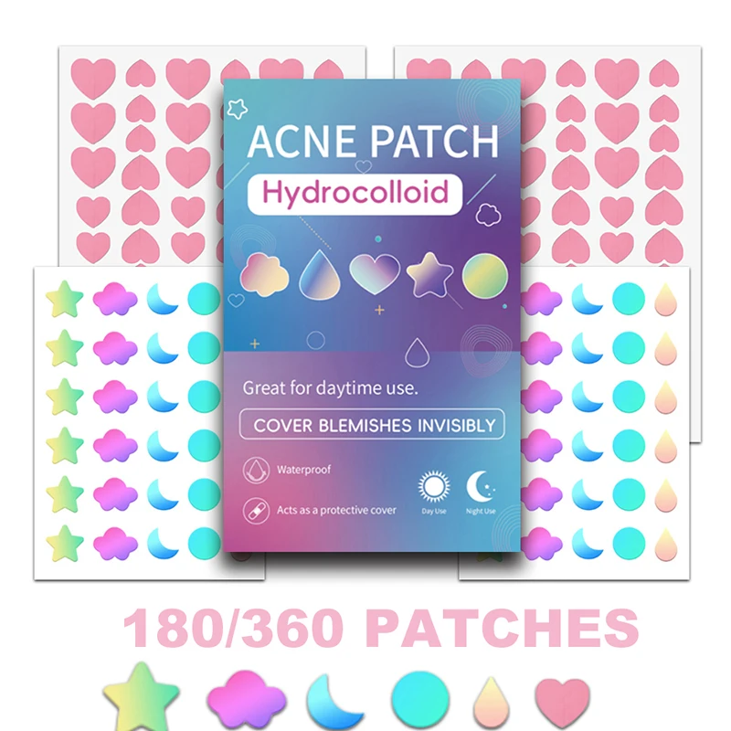 180/360Pcs Acne Pimple Patch Sticker Waterproof Acne Treatment Pimple Remover Tool Facial Mask SkinCare Hidden Pimple