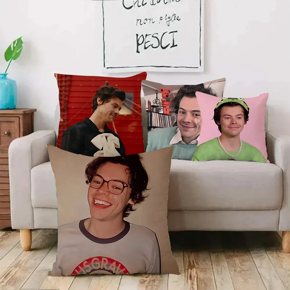 Pillow Covers Cartoon H-harry Styles Sofa Decorative Home Double-sided Printing Short Plush Cute Cushion Cover