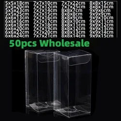 Multi Size Square Clear PVC Packing Box,Plastic Gift Candy Packing Boxes, Wedding Party Favors, 50 PCs