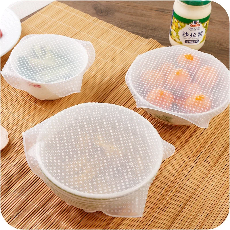 Kitchen Adaptable Silicone Lids Reusable Silicone Cover Bowl Food Wrap Seal Vacuum Lid Stretch Multifunctional Fresh Keeping