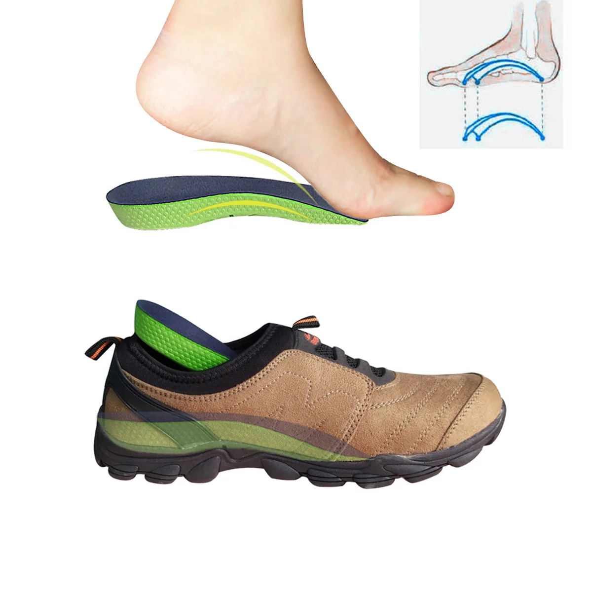 

Arch Support Insoles Flat Feet Orthotic Inserts Pronation Correction L Shape Leg Women Men Shoes Pads Cushioned Anti Slip