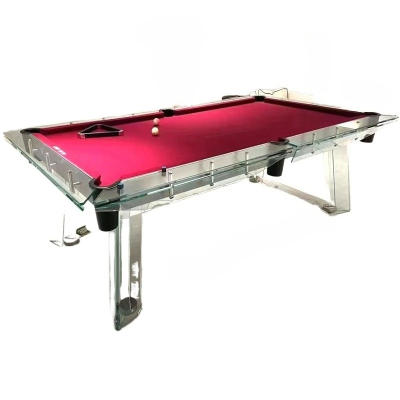 Household pool table Standard tempered glass Chinese table Crystal American black eight personality trend family pool table