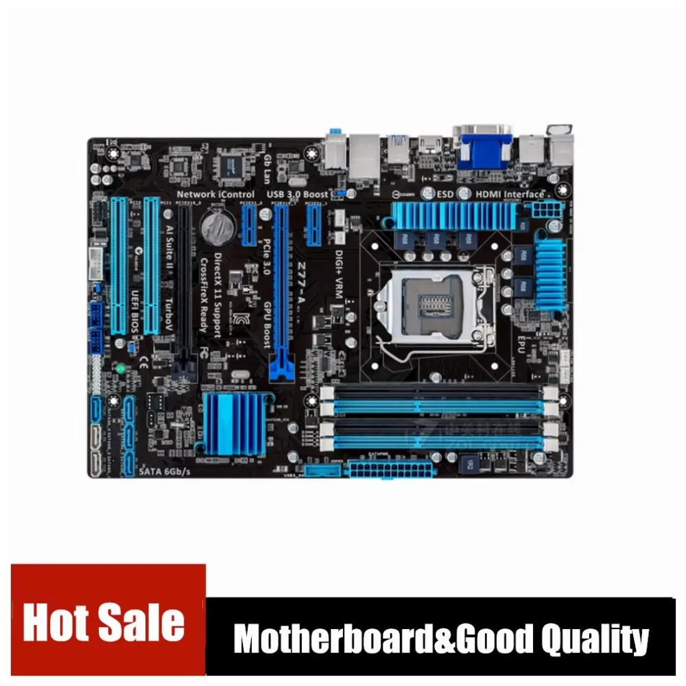 Z77-A placa-mãe de desktop z77 soquete lga 1155 i3 i5 i7 ddr3 32g atx uefi bios mainboard à venda