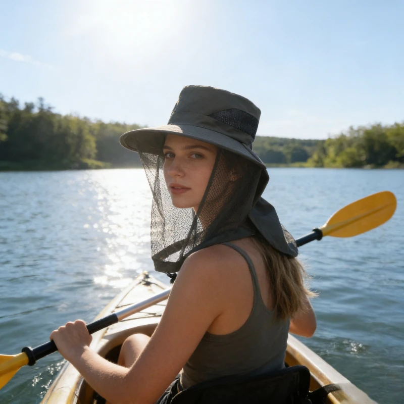 Outdoor Mosquito Hat, Men's and Women's Mesh Face Mask, Face