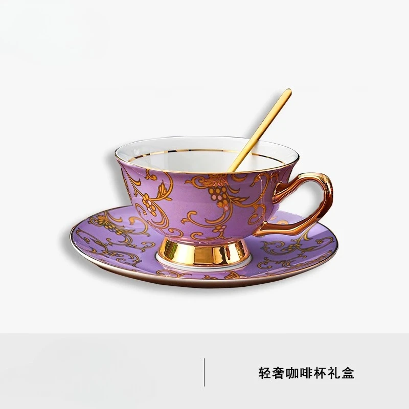 

European bone china coffee cup and saucer set, exquisite afternoon tea set, housewarming gift, wedding gift