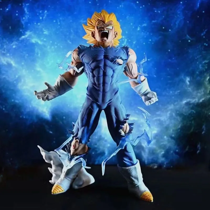 27.5cm Dragon Ball Z Majin Vegeta Action Figure Toys Anime Dbz Super Saiyan Figuras Collection Model Ornaments Toys Festival Gif