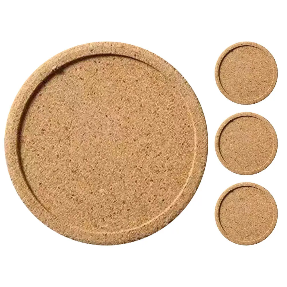 

4Pcs Non Slip Natural Cork Drink Coasters Heat Resistant 10cm Round Cork Mats for Coffee Cups Wine Glasses Hot Cold Beverages