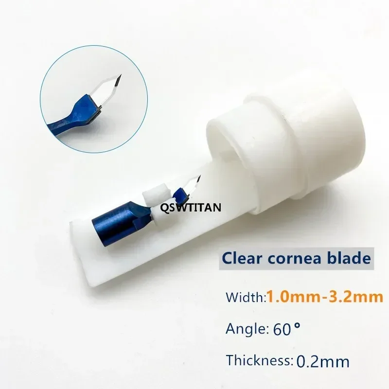 Lames de cornée transparentes en saphir, tête de couteau/pointe de couteau pour instrument chirurgical ophtalmique