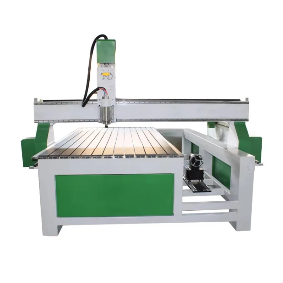 4 Axis Rotary Device Cylinder Engraving Wood Staircase Making CNC Router Machine view 4