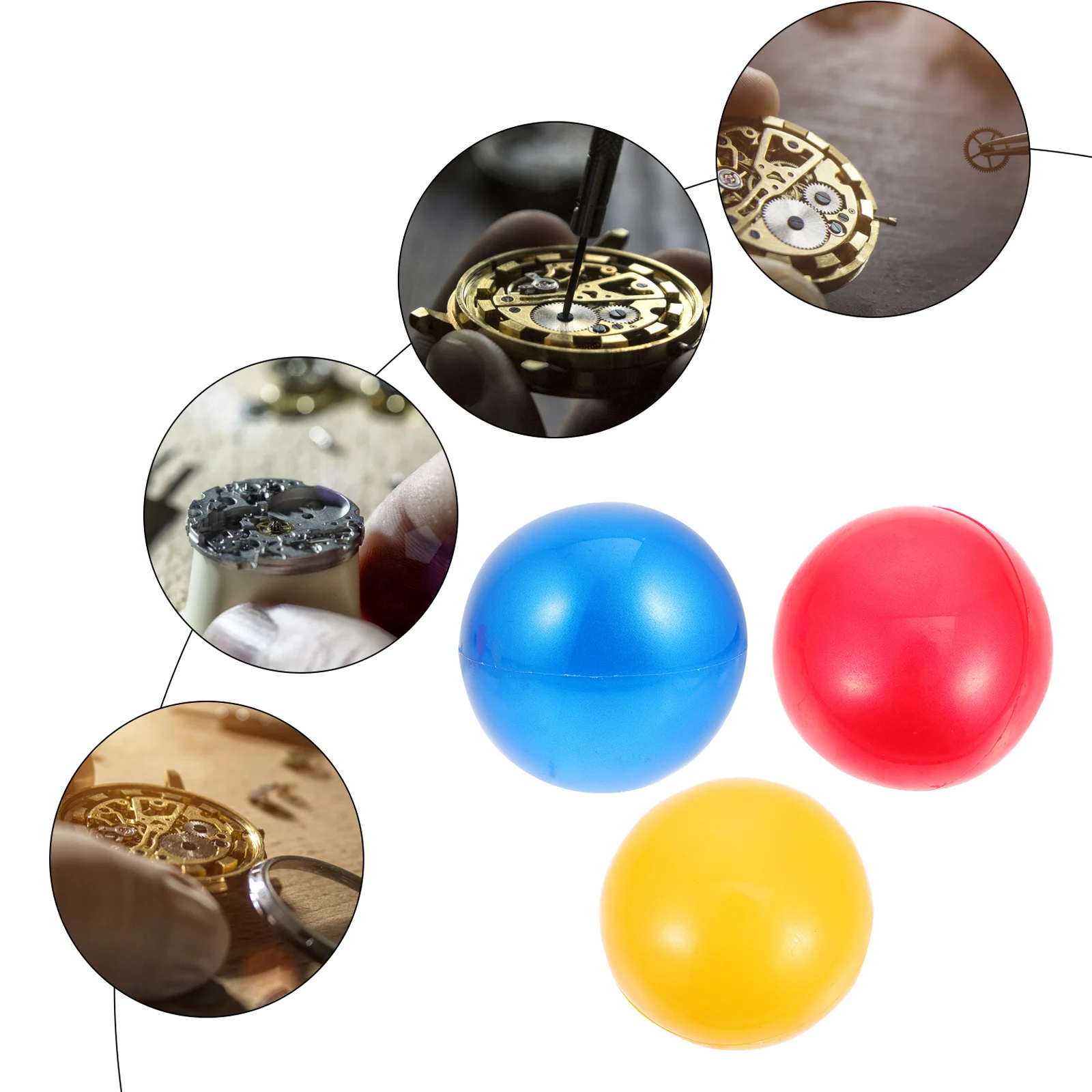 

3 pcs Watch Case Opening Balls Spherical Rubber Back Tricolor Silica Gel Repair Tool Easy Precise Safe NonScratch