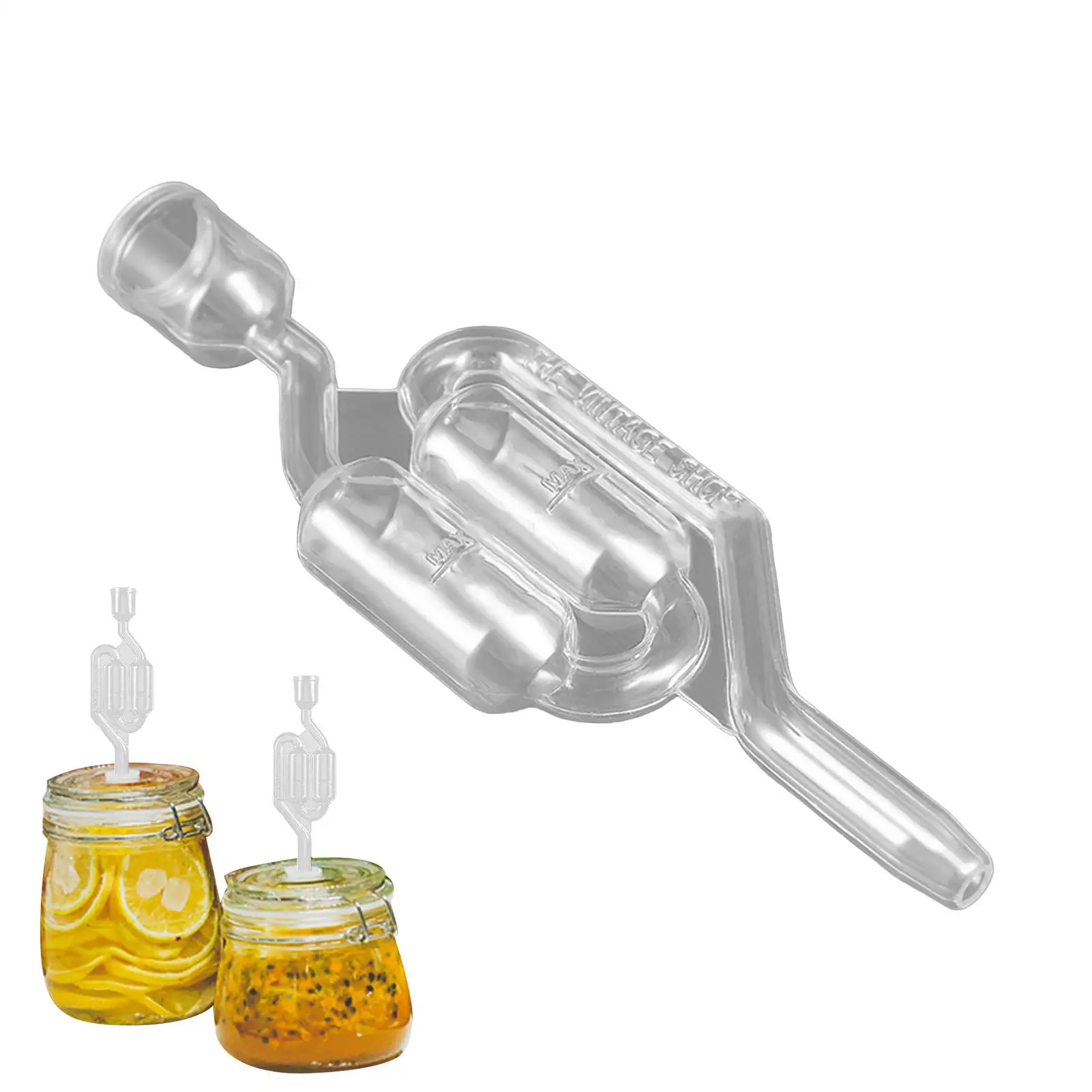 Home Brewing Airlock Transparent S-type One-way Exhaust Valve Check Valve Water Seals Fermentation Valve Airtight Equipment