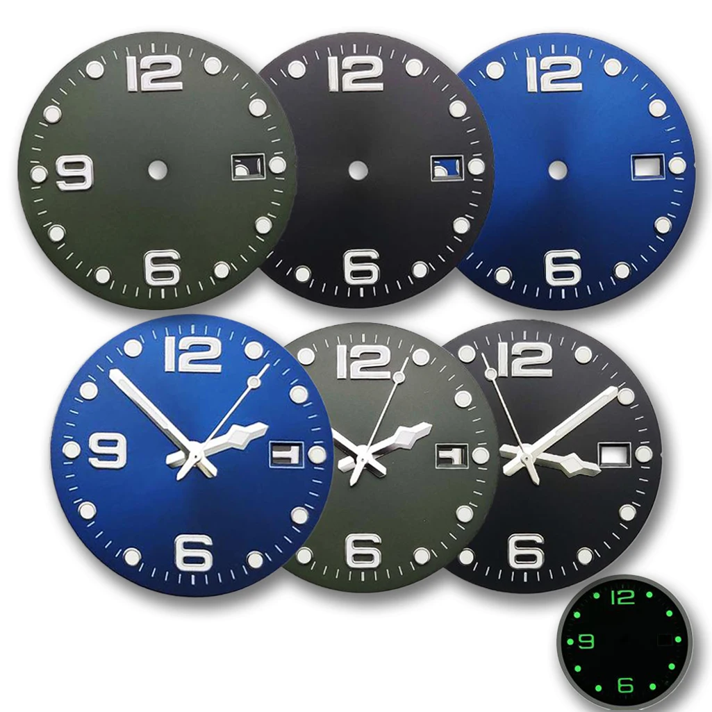 32.5mm Lume Mod Hands Case Parts No Logo Classic Sunburst Texture Dial Suitable For Seiko NH35/36/4R/6R/7S Automatic Movement