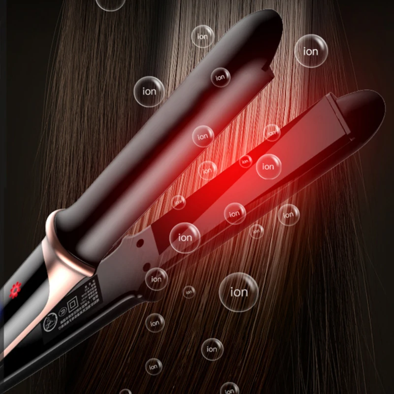 2 in 1 Hair Straightener & Curler, Pencil Thin Titanium Plate Fast Heating Flat Iron for Short Hair & Beard, Adjustable Temp Dual Voltage Portable Travel Hair Styling Tools