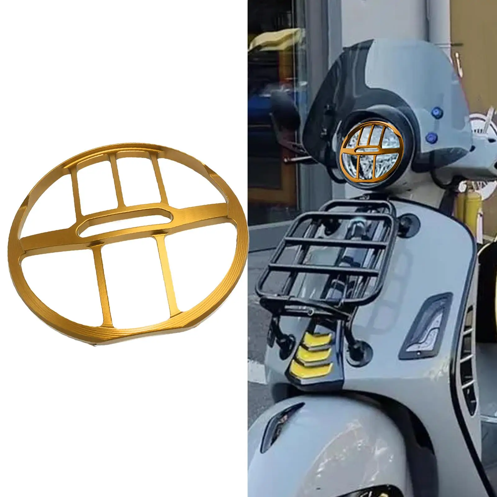 

Replacement Headlight Grill Motorcycle Aluminum Protector Guard for Vespa GTS SUPER TECH 300 HPE 2023