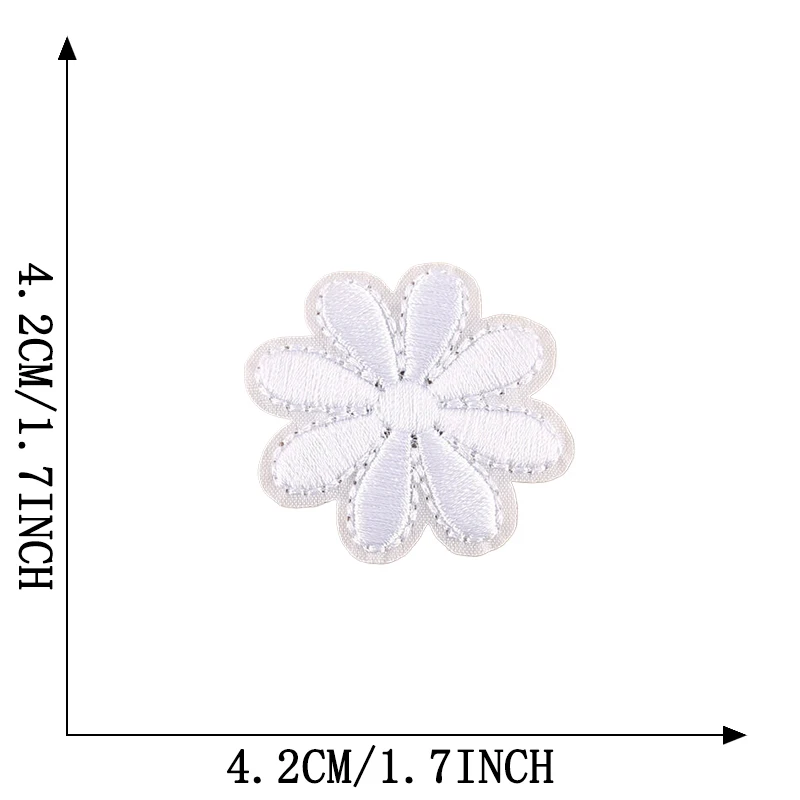 Weiße Blume große Größe kleines Eisen auf Patches für Kleidung bestickt Thermo collant DIY Naszywka Mochila nähen Aufkleber Parche Jacke – Detail 14