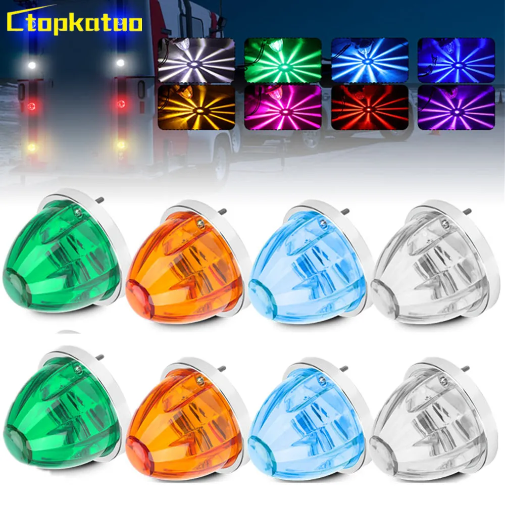 2PCS Truck Lorry Side Light LED Watermelon Lighting Car Side Marker Light 12V 24V Caravan LED Indicator Clearance Light Car Lamp