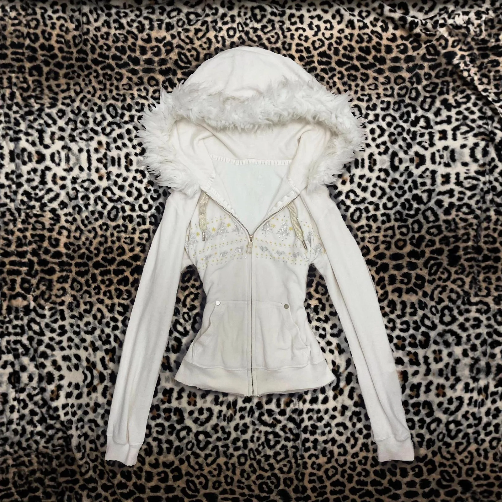 Hoodie Coat Women Punk Hooded Sweatshirt Fur Collar Jacket Zipper Pockets Female Streetwear Vintage Outerwear Spring 2026 - view 3