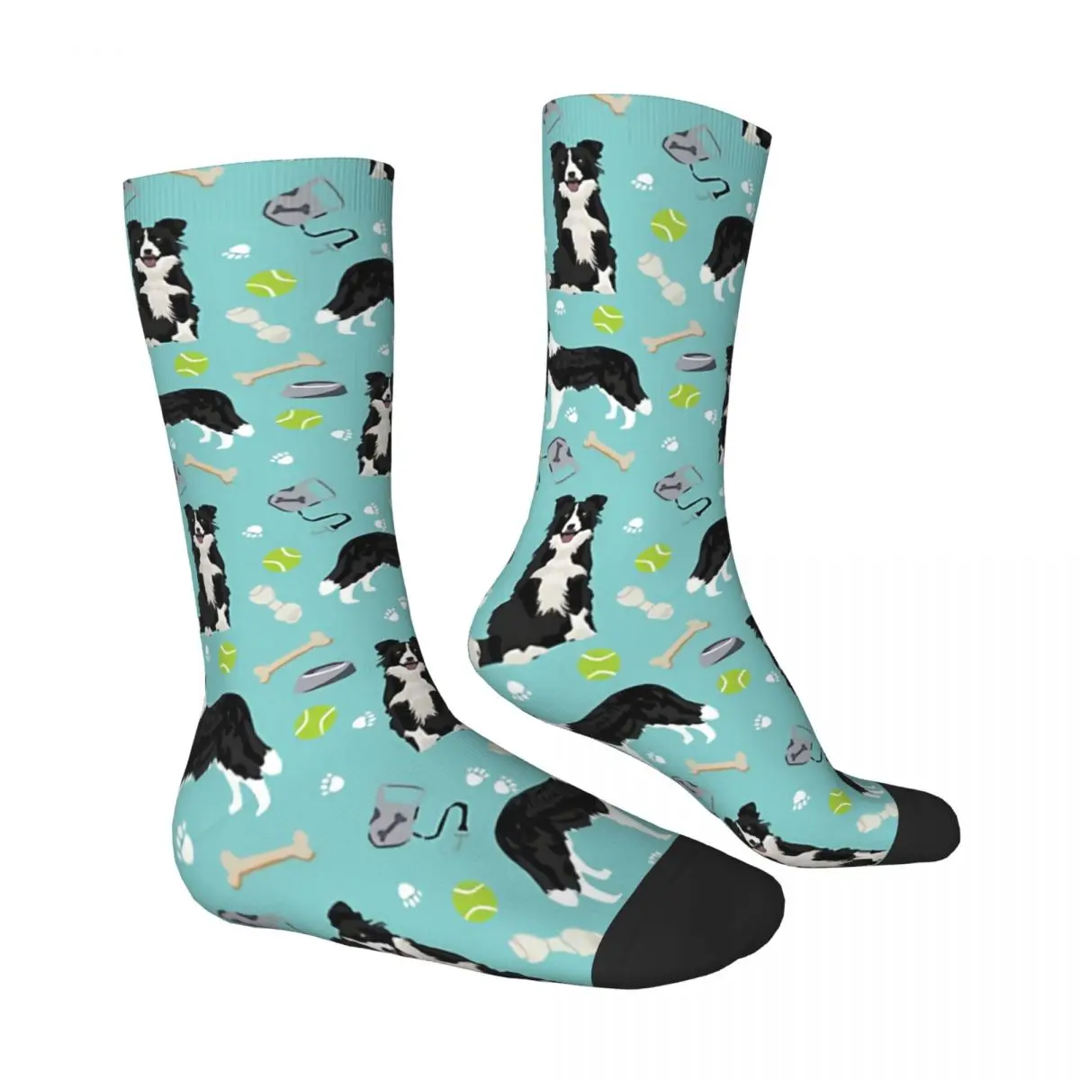 Bone Dog Border Collie Socks Shopping 3D Print Boy Girls Mid-calf Sock