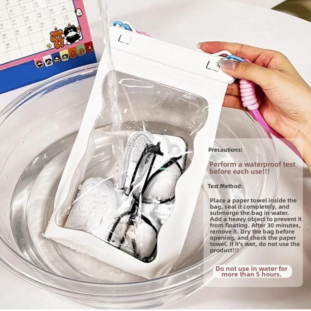 Wasserdichte Handytasche mit großem Fassungsvermögen, verstellbarem Riemen, versiegelte Schwimm-Handyhülle, zum Umhängen, mit Touchscreen-Funktion, wasserdichte Handytasche für Bootsfahrten. – Detail 5