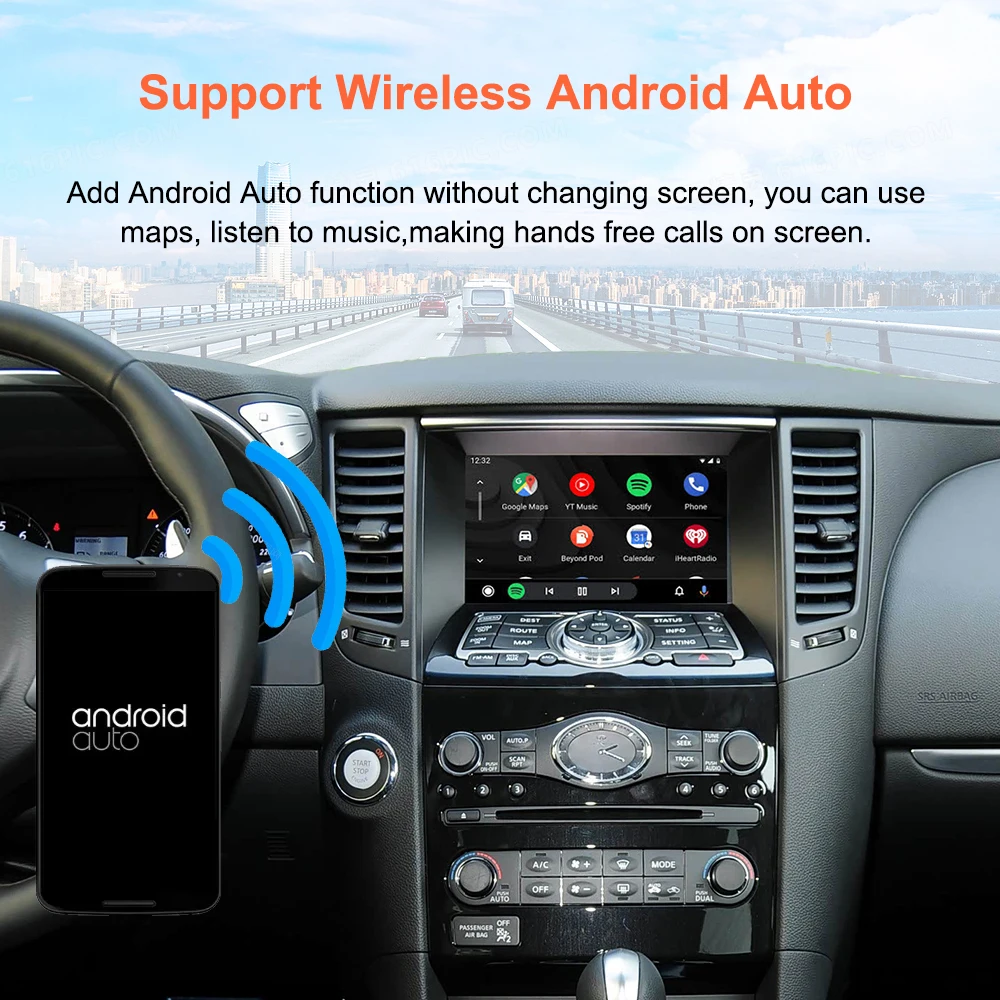 Bonroad Wireless CarPlay Android Auto Nachrüstsätze für HD-Bildschirm Infiniti QX70 FX37 FX35 QX50 EX25 EX37 QX80 QX56 Mirror Link – Detail 6