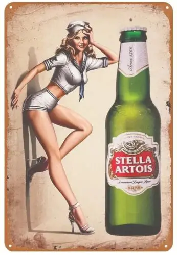 Stella Artois Premium Lager Beer Vintage Novelty Metal Sign  NEW!